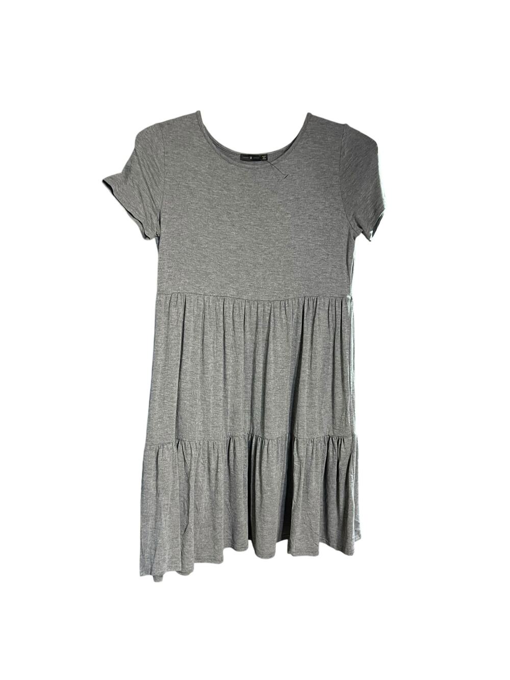 Gray Tiered T-Shirt Dress | Comfortable and Casual | Women's Medium